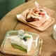 thumbnail image 4 of de Mantequilla de Bambú con Tapa de Vidrio - Bandeja de Mantequilla Transparente para Refrigerador y Mostrador para Mantequilla, Bloque de Queso Crema y Servir, 4 of 5