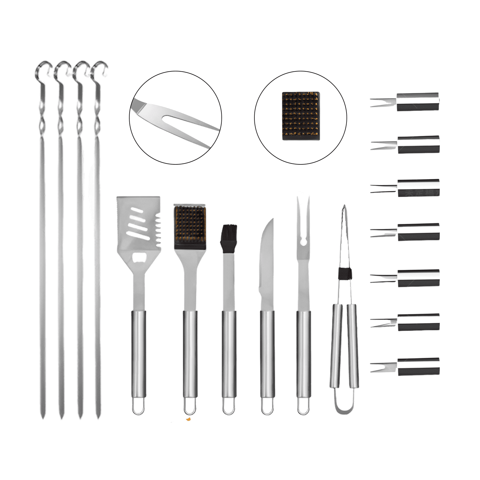 Rockray Grilling Accessories, 21PCS Heavy Duty Stainless Steel BBQ Tools for Outdoor with Aluminum Case and Apron, Best Gifts for Men Dad