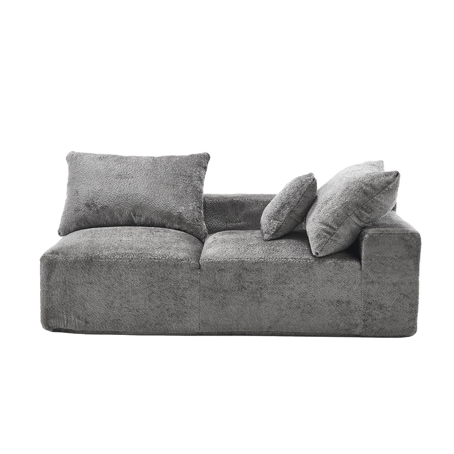 Demi Bonn 67" Premium Fabric Sofa, Cozy 2-Person Couch for Living Room and Office, Comfort Style Lazy Leisure Seat, Gray