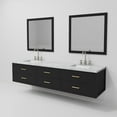 thumbnail image 6 of Castor 84 in W Black Double Bath Vanity, Carrara Marble Top, Faucet Set, and 36 in Mirrors, 6 of 11
