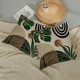 thumbnail image 5 of Black Boho Pillow Covers 20x20 Inch 2 Pcs Green Gold Tropical Leaf Mid Century Summer Outdoor Decor Throw Pillows Modern Geometry Farmhouse Decoration Pillowcase Linen Cushion Cover for Couch, 5 of 6