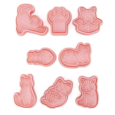 

TONKBEEY 8 Pcs DIY Cake Baking Decoration Cat Fish BoneShape Cake Decoration Gift