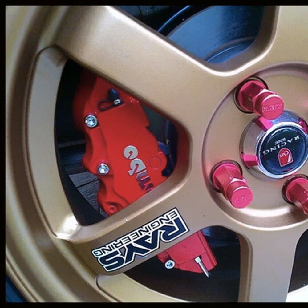 4PCS Car Disc Brake Caliper Covers Front & Rear Kit Red 3D Style Universal