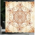 thumbnail image 4 of Ambesonne Vintage Shower Curtain, Abstract Damask Motif, 69"Wx84"L, Redwood Peach, 4 of 5