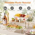 thumbnail image 3 of Lifewit 3 Tier Plastic Serving Tray for Party, 12" x 6.5" Serving Platter for Cookies, Dessert, Cupcake, Gold, 3 of 9