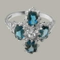 thumbnail image 5 of LBG British Made 9k White Gold Cubic Zirconia & London Blue Topaz Womens Statement Ring - 33 size options - Size 4, 5 of 6