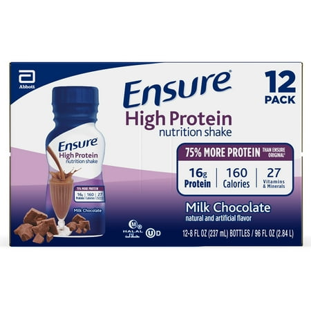 Ensure High Protein Nutritional Shake with 16g of High-Quality Protein, Ready-to-Drink Meal Replacement Shakes, Low Fat, Milk Chocolate, 8 fl oz, 12 (The Best Meal Replacement Shakes For Weight Loss Uk)