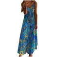 thumbnail image 2 of Casual Dresses for Women Summer Dresses For Women Print Sleeveless Round Neck Dress Casual Long Dresses B Multicolor S, 2 of 5