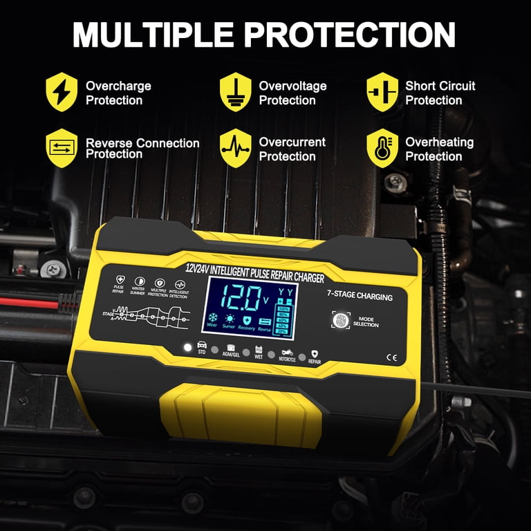 GPED 12V/24V 10A Fully-Automatic Smart Battery Charger photo 2