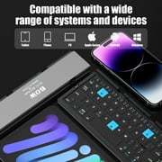 SIKAI CASE Foldable Bluetooth Keyboard with Magnetic Stand,Mini Keyboard for Tablet,Phones.Travel(Black)