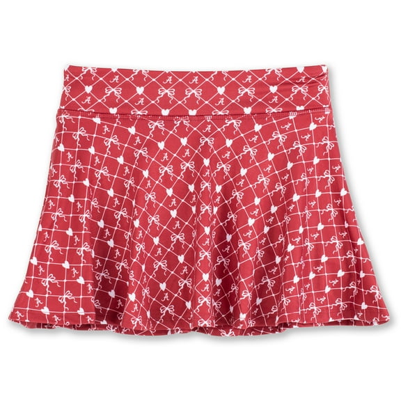 Girls Youth ZooZatz Crimson Alabama Crimson Tide All-Over Print Bow Team Logo Skort