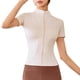 thumbnail image 1 of Chaqueta deportiva ajustada de manga corta con cuello alto y chaqueta de yoga de alta elasticidad para mujer - Material suave y duradero, diseño sólido y moderno, 1 of 5