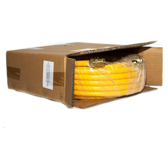 33 Feet 3/4in Gas Line Flexible Gas Line 3/4inch Gas Pipe Kit, Natural Gas Line for Stove Dryer Heater with 2 Male Adapter Fittings, flexible Aluminum Tube for Propane or Natural Gas