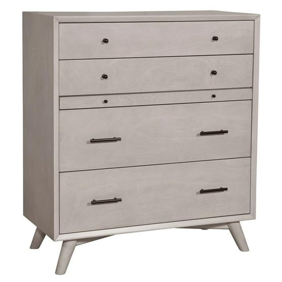 Allora Mid Century Modern 4 Drawer Accent Chest in Gray