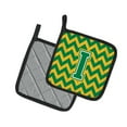 thumbnail image 2 of Caroline's Treasures CJ1059-IPTHD Letter I Chevron Green and Gold Pair of Pot Holders, 7.5HX7.5W, multicolor, 2 of 2