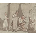 thumbnail image 2 of Thomas Rowlandson 14x12 Black Ornate Wood Framed Double Matted Museum Art Print Titled: The Foot Bath (Drying Out), 2 of 5