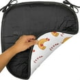 thumbnail image 6 of Hen Chair Seating Cushion Set of 2, Continuous Pattern of Doodle Chicken and Leafy Branch, Seat Pads for Office with Anti-slip Backing, 16"x16", Orange Dark Pink, by Ambesonne, 6 of 7