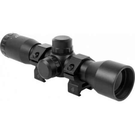 AIM Sports Tactical 4x32 Compact Riflescope w/ Mil-Dot Reticle & Rings - (Best Mid Range Tactical Scope)