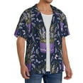 thumbnail image 2 of Goofa Lavender Flowers Printed Men's Casual Short-sleeved Shirt,Lightweight Breathable Button-down,Summer Casual men's top,Versatile Fashion shirt-3X-Large, 2 of 7