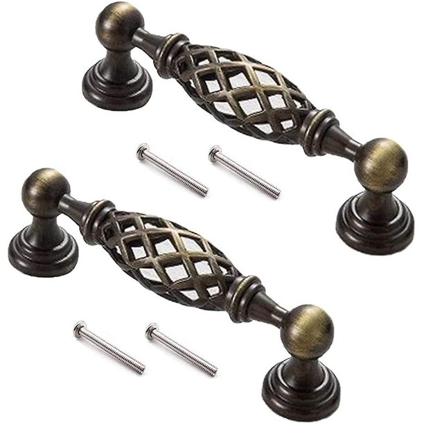 2 piezas de manijas para muebles antiguos, manijas para gabinetes, manijas para muebles de bronce antiguo, manijas huecas para cajones
