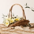 thumbnail image 3 of Lypsnake Handwoven Wicker Harvest Basket with Handle,Lightweight Oval Woven Storage Basket for Fruit Flower Vegetable Gathering, Rustic Portable Wicker Tray for Wedding Decor Picnic Garden Layout, 3 of 6