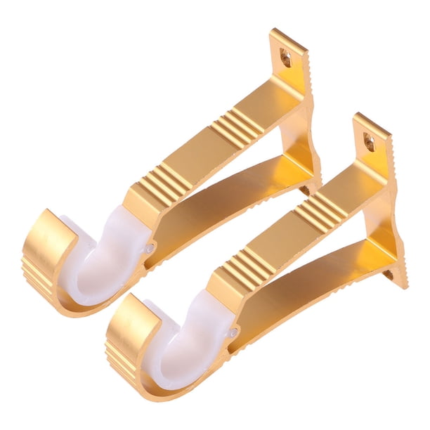 GOOHOCHY 2 soportes de varilla de montaje en techo de aleación de aluminio grueso para cortinas de aluminio con tornillos (dorado)