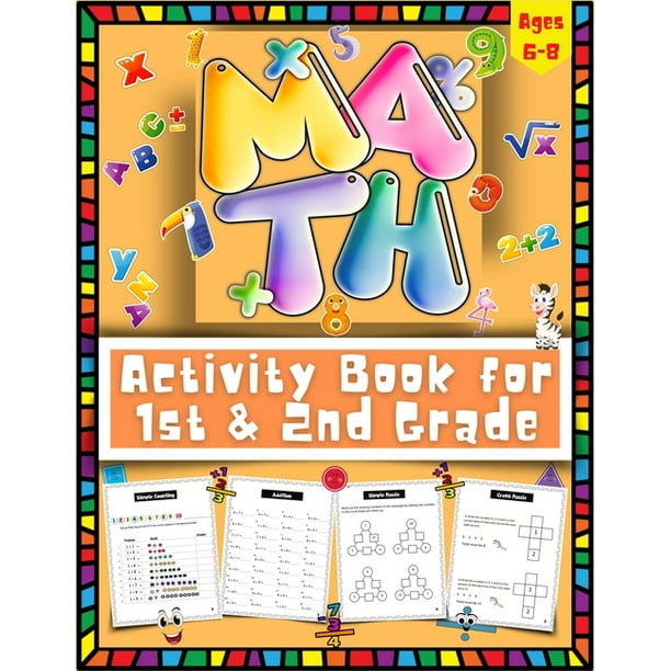 math activity book for 1st and 2nd grade full color first and second grade math workbook for kids math school learning book with kids teaching games and activities for 1st and