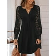 thumbnail image 5 of Fall Dresses for Women Lace Long Sleeve Elegant Slim Formal Party Dress Black XXL, 5 of 8