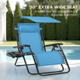 thumbnail image 3 of Best Choice Products 30" Extra Wide Folding Zero Gravity Patio Lounge Chair w/Adjustable Canopy Shade - Light Blue, 3 of 9
