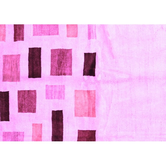 Ahgly Company Indoor Rectangle Solid Purple Modern Area Rugs, 5' x 7'
