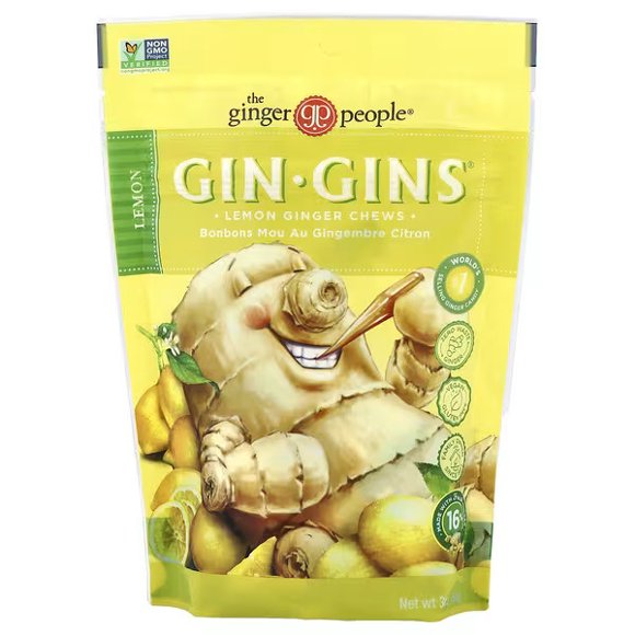 The Ginger People, Gin Gins®, Lemon Ginger Chews, Lemon, 3 oz (84 g)