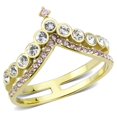 thumbnail image 1 of Alamode TK3587-8 Bague en Acier Inoxydable Or IP pour Femmes avec CZ de Qualité AAA en Rose - Taille 8, 1 of 1