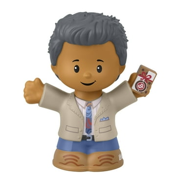 Fisher-Price Little-People Figure for Toddler Dollhouse Playset - HXC07 - Grandpa, Papa or Dad Figure with Gray hair carrying a Present