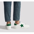 thumbnail image 6 of LUCKY STEP Stylish Star Low Top Lace Up Sneaker Comfort Walking Shoes,White/Green,Womens, 6 of 10