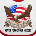 thumbnail image 4 of Inktastic Memorial Day- Never Forget Our Heroes- Bald Eagle Boys or Girls Baby Bib, 4 of 4