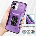 thumbnail image 4 of Funda para GANGXUN iPhone 16 - Soporte metálico, Función magnética, Morado, 4 of 5