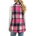 thumbnail image 7 of Womens Fall Plaid Midi Vests Sleeveless Stand Up Collar Button Down Fashion Casual Outerwear Multicolor 05 XXL, 7 of 7