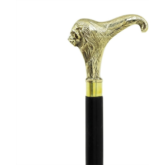 NAUTICALMARTUS 36" Brass Walking Stick Solid Vintage Designer Lion Head Handle Wooden Cane Antique Style Premium Delux Gift