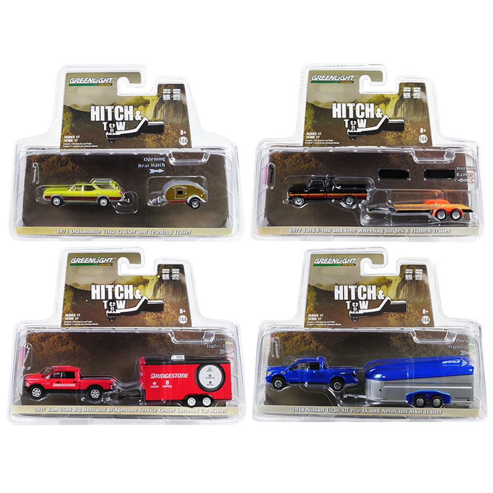 "Hitch & Tow" Series 17, Set of 4 pieces 1/64 Diecast Model Cars by