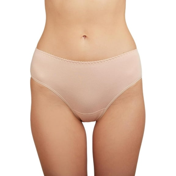 Victoria Bella MILAVITSA-230360 Classic women's panties SLIP made of elastic knitted cotton fabric, Nude, Size 3XL