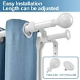 thumbnail image 4 of Urbanest Adjustable Double Curtain Rod Set Metal with Decorative Ball Finials, Heavy-Duty, 84"-120", Glossy White, 4 of 9