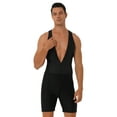 thumbnail image 3 of Manyakai Men's One Piece Sleeveless Bodysuit Swimsuit Shorty Surfing Wetsuit Wrestling Singlets Black XXL, 3 of 5