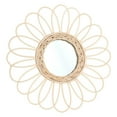 thumbnail image 3 of IFANLANDOR 1Set Rattan Boho Wall Decor Hanging Mirror Home Decoration 38x38x1in, 3 of 8