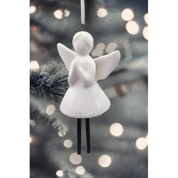 Christmas Ceramic Bell Ornament - Angel by Wizardi F07N7-27