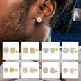 thumbnail image 2 of Pendientes de circonita de hip-hop para hombres y mujeres, pendientes de rosca bañados en oro con diamantes completos, pendientes de Europa y Estados Unidos, 2 of 6