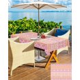 thumbnail image 4 of Black Grey Boho Outdoor Tablecloth - 54x80 Inch Rectangle Dining Table Cover, Contemporary Abstract Art Geometric Waterproof Outdoor Table Cloth with Umbrella Hole & Zipper for Picnic/Patio, 4 of 5