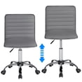 thumbnail image 6 of Alden Design Modern Adjustable Armless Faux Leather Swivel Office Chair, Gray, 6 of 9