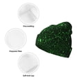 thumbnail image 3 of Disketp Green Sparkling Winter Beanie for Men Women Beanie Knit Hat Cuffed Cap Beanie Knit Chunky Snow Cap, 3 of 6
