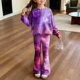 thumbnail image 2 of Ccpelsie Toddler Girl Fall Winter Clothes Fall Winter Outfits Sweatshirt Bell Bottom Pants for Girls(Light Purple,4-5 Years), 2 of 8