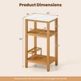 thumbnail image 3 of Gymax 3-Tier Patio Wood Storage Cabinet w/ Marble-Like Countertop 2 Slatted Shelves, 3 of 10